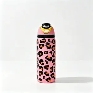 Owala 32oz Pink Leopard Print Stainless Steel Insulated Tumbler - FreeSip Technology, Leak-Proof, 24H Cold Retention, Portable Kitchenware Water Bottle, Water Bottles Bottled Drinkware Flasks