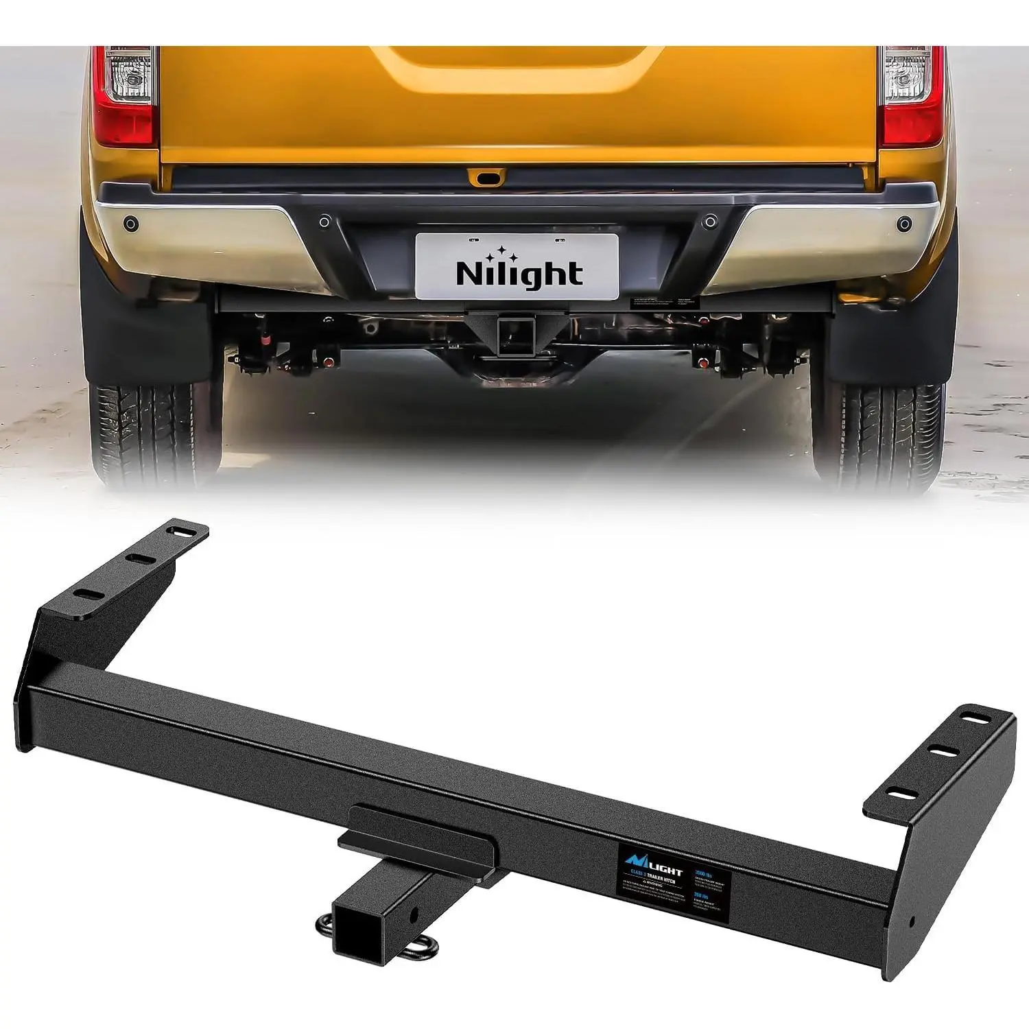 Nilight Class 3 Trailer Hitch 2 Inch Receiver Tow Hitch Compatible with Suzuki Equator 2009-2012, Nissan Frontier 2005-2026, Multi-Fit Hitch for Ball Mount Cargo Carrier Bike Rack, Black Powder Coated