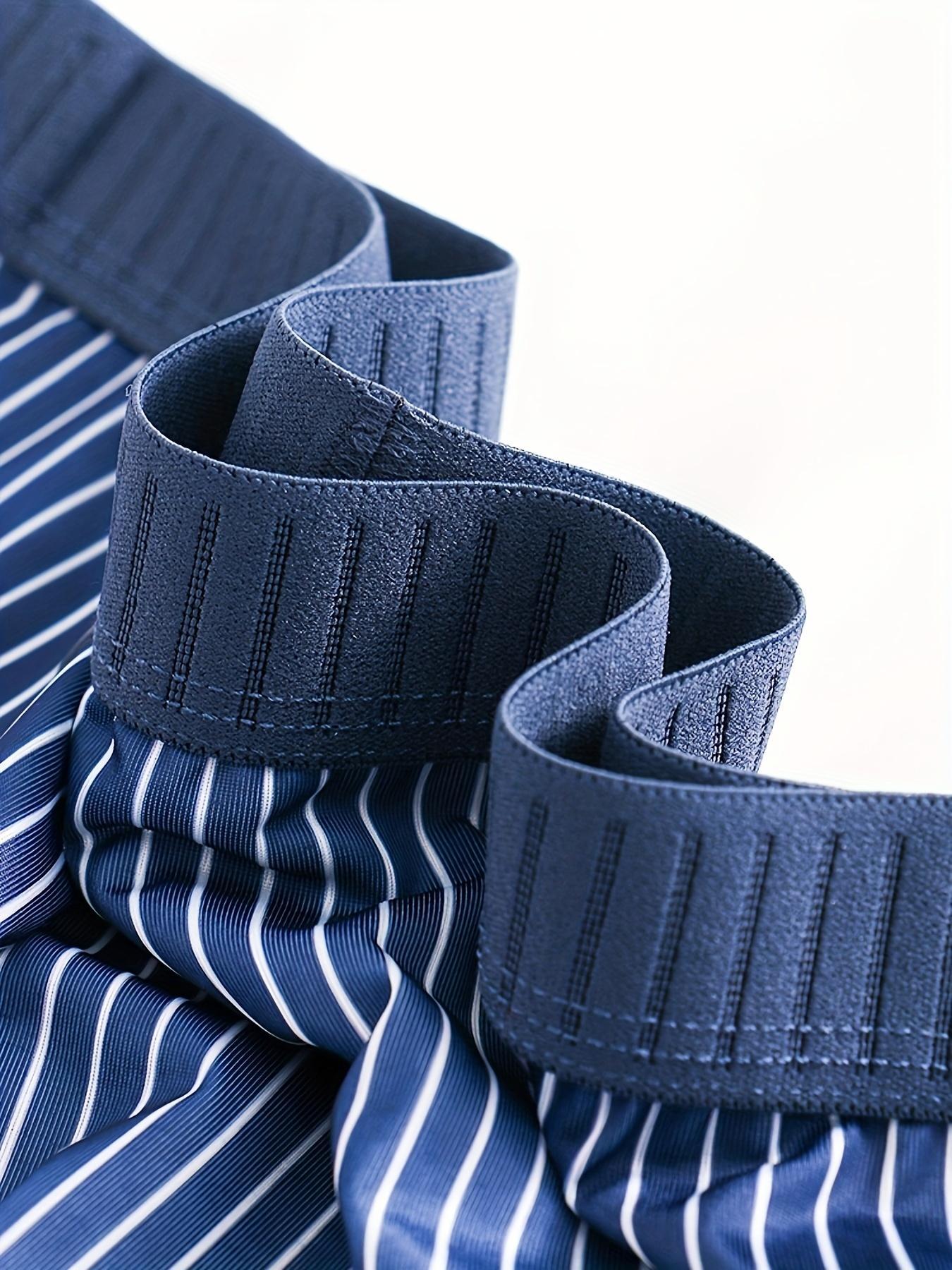 Men's Striped Print Boxer Brief, Casual Comfy Breathable Underwear for Daily Wear, Men's Underwear for All Seasons