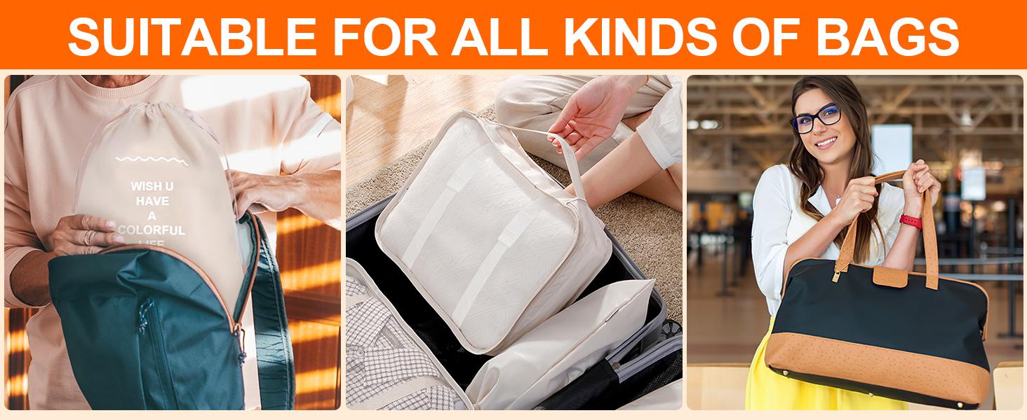 8 Set Packing Cubes for Suitcases, Travel Luggage Packing Organizers with Laundry Bag, Compression Storage Shoe Bag, Clothing Underwear Bag, for Man & Women