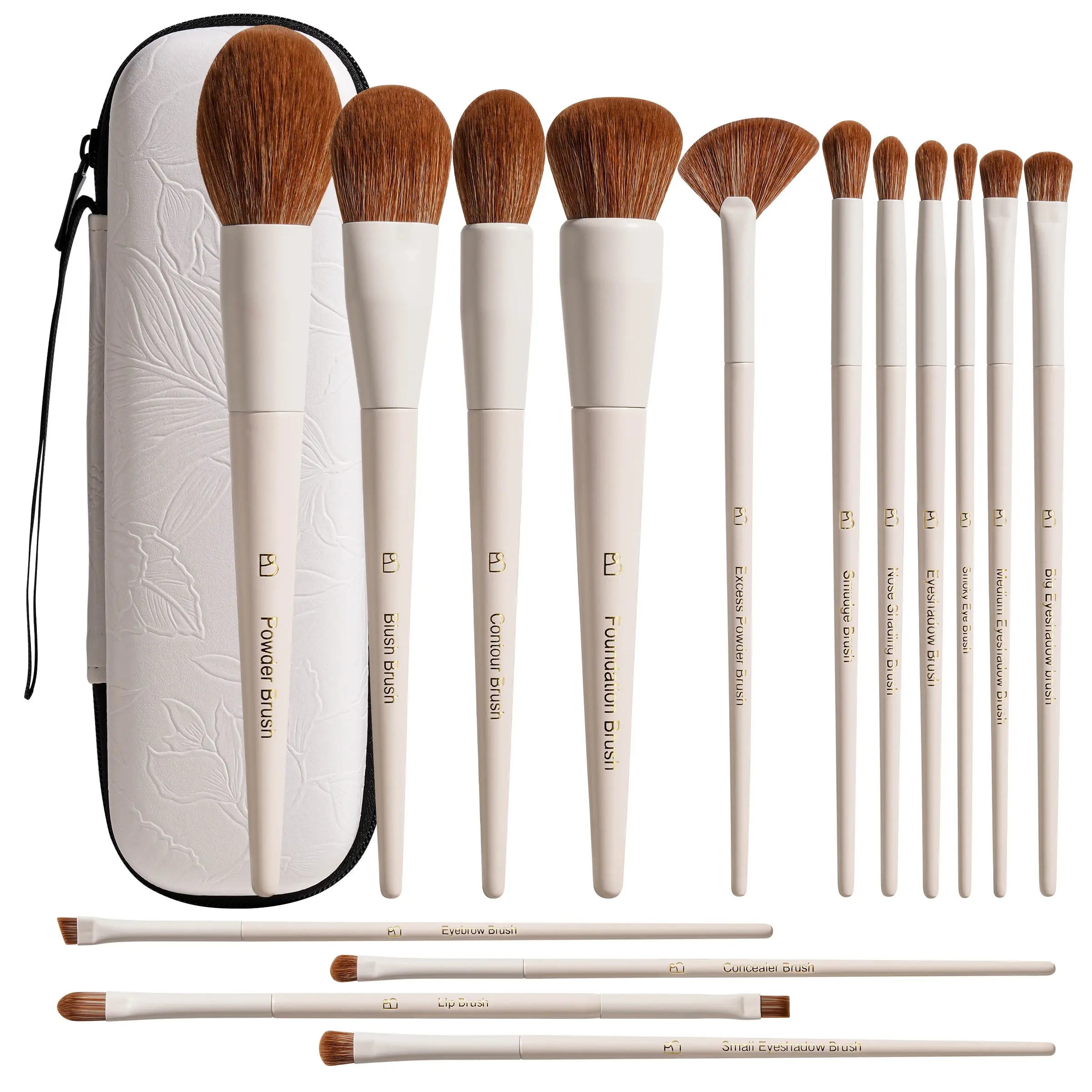 15-Piece Premium Makeup Brush Set with Storage Bag, Ideal for Foundation, Loose Powder, Blush, Concealer, Eyeshadow, Beginner & Professional Use