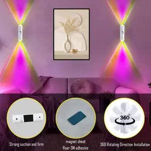 VOLACI Rechargeable Motion Sensor Light, RGB Wall Light, Car Light, Adjustable Brightness, Suitable for Cabinets, Hallways, Stairs, and Car Interiors
