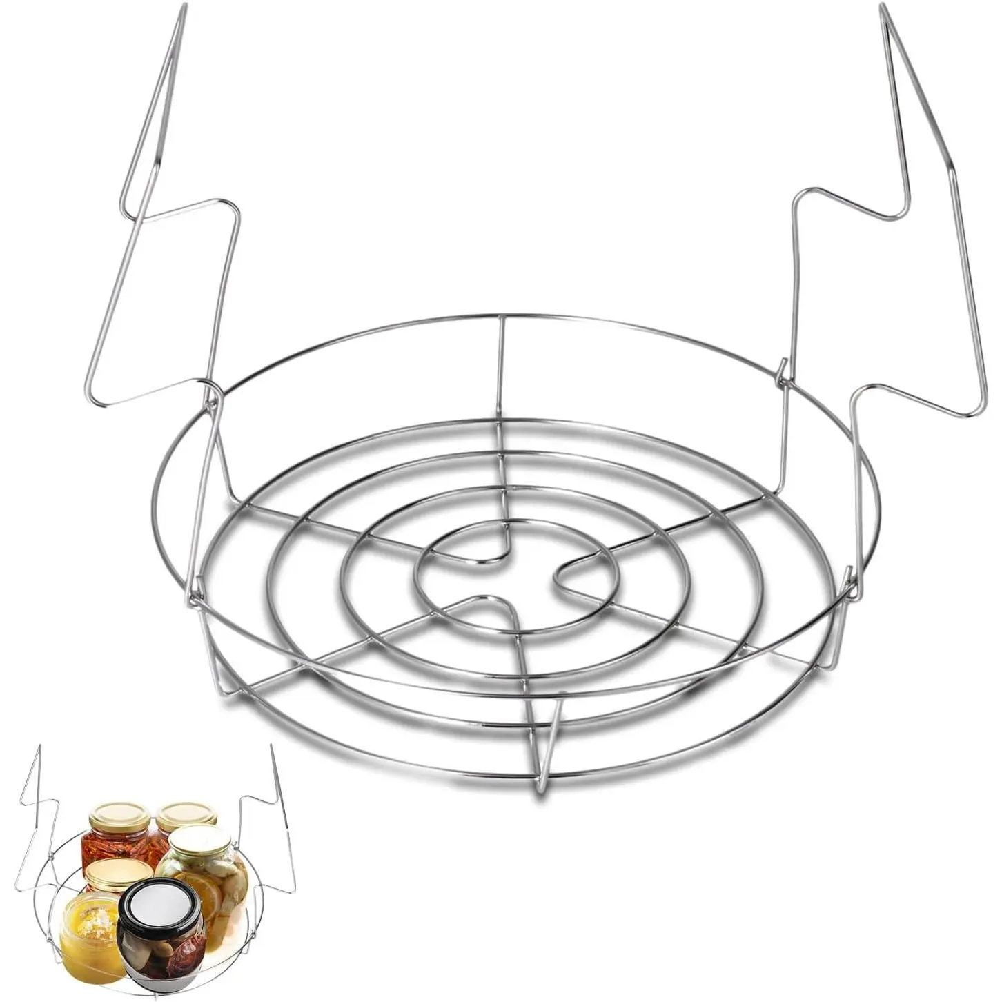 Canning Rack, Steamer Rack Stainless Steel Canning Rack Water Bath Canner Rack with Handles Wire Canner Rack Water Bath Canner Rack for Mason Jars