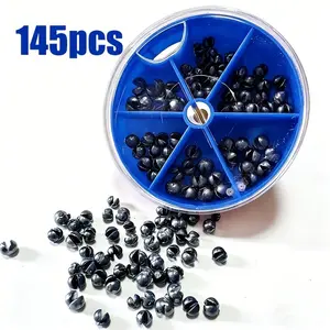 145 Pieces Per Box Fishing Lead Sinker, Blue Color Weighted Sinkers, Sea Fishing Gear, Angling Accessories, Essential Fishing Supplies