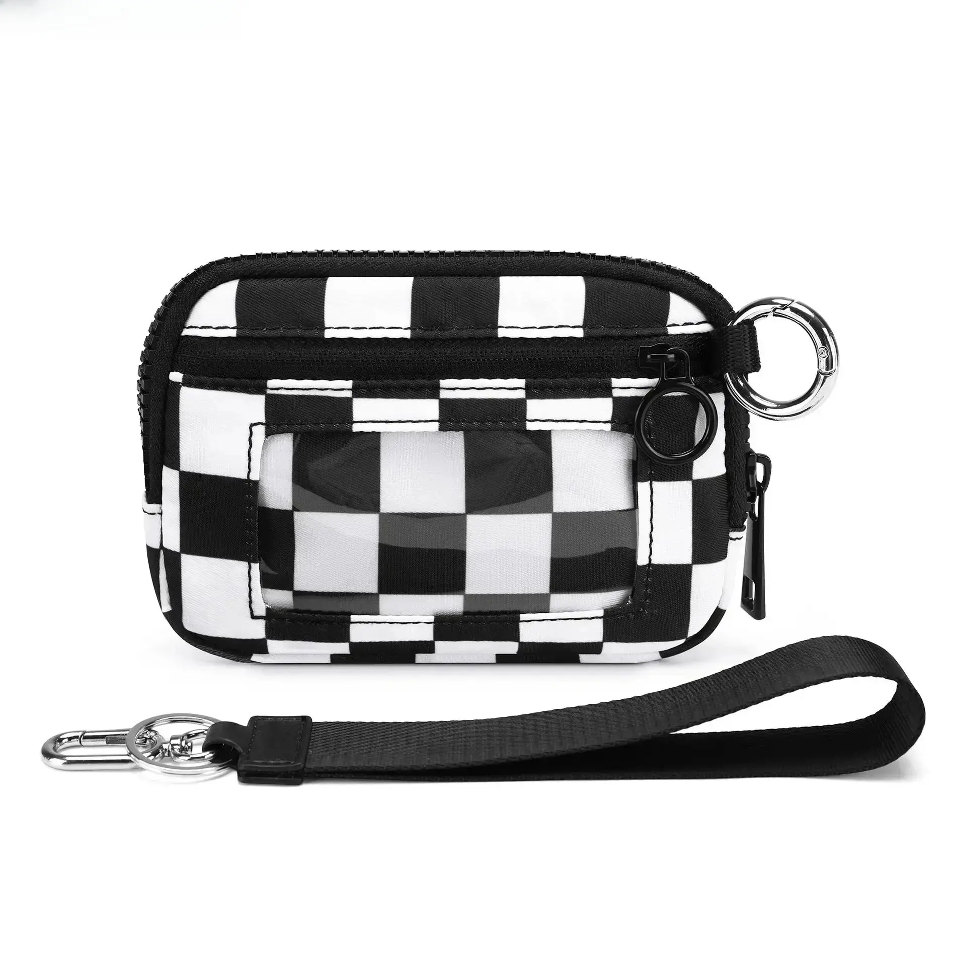 Women's RFID Blocking Wristlet Wallet - Black Nylon Zippered Pouch with Card Holder, Coin Purse & Keychain, Anti-Theft for Travel & Everyday Use, Wallets