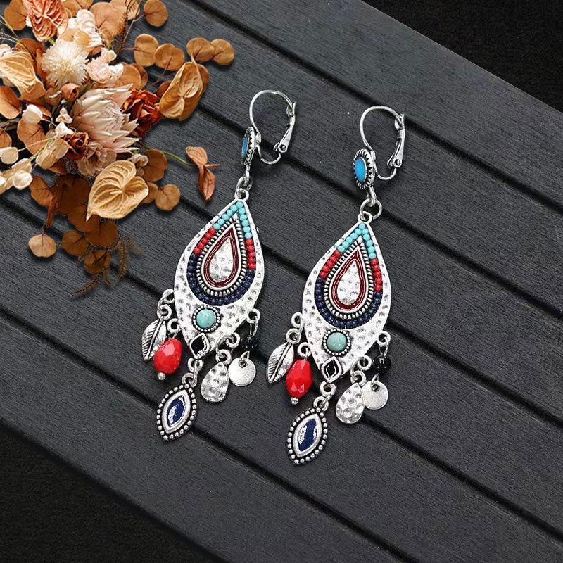 Bohemian Tribal Retro Ethnic Style Long Tassel Earrings for Women, Vacation & Travel Photography Jewelry
