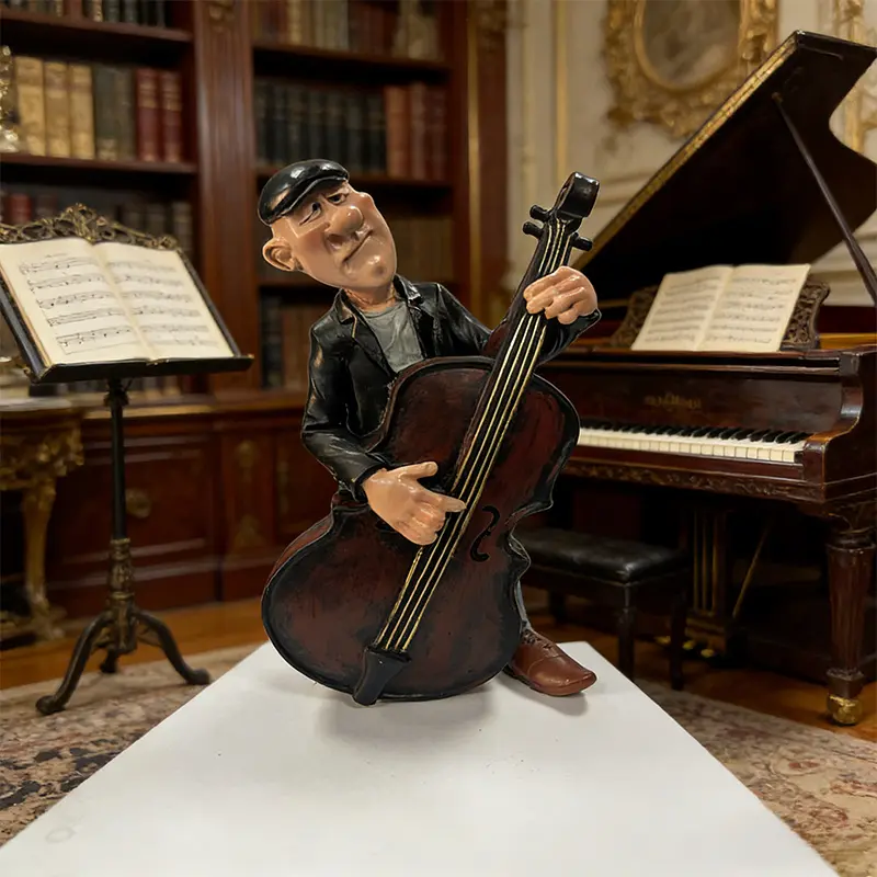 Collection grade resin guitarist miniature model - music themed sculpture ornament, fine guitarist decoration, suitable for home/desktop decoration, ideal gift for musicians and fans (resin material collectibles) - suitable for display and exhibition