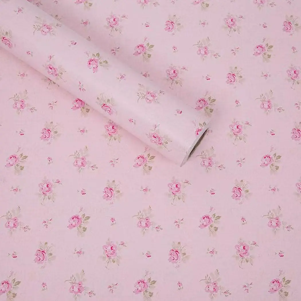 Floral Drawer Shelf Liner Self Adhesive Decorative Rose Contact Paper for Shelves Drawer Cabinets Furniture Wall Decoration (17.7x78.7 Inches)