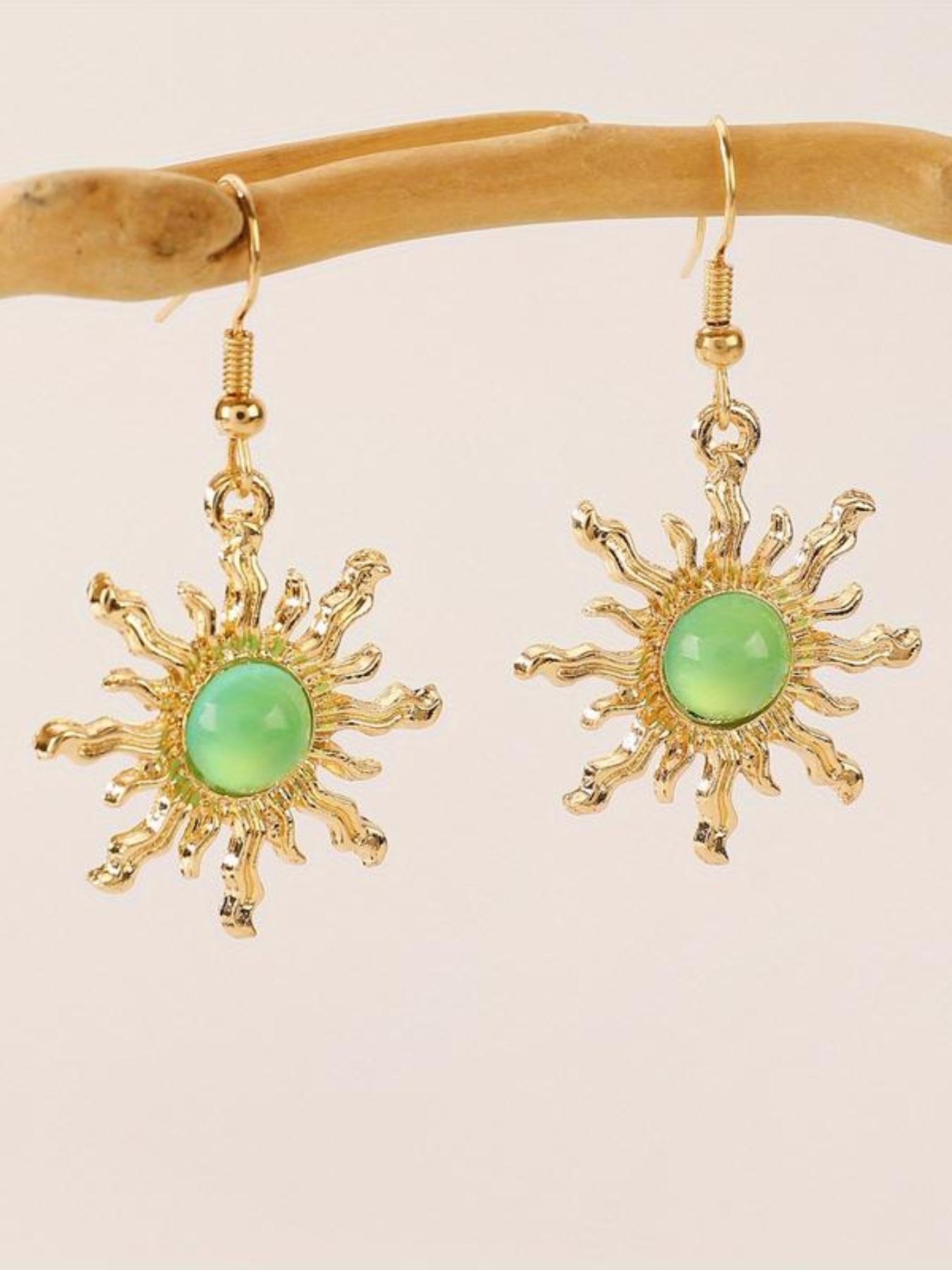 Sun Design Dangle Earrings, Statement Earrings, Fashionable Jewelry for Women, Trendy All-match & Exquisite Jewelry for Birthday Gift