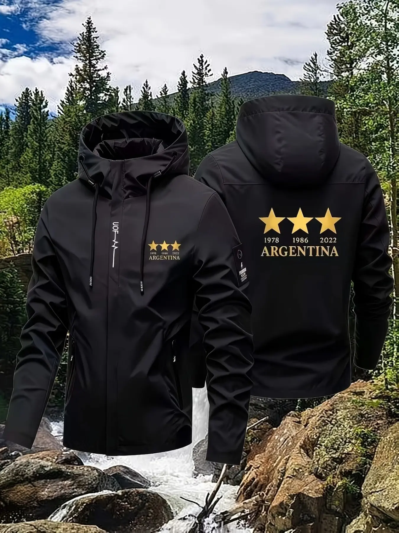 2026 New Temperature Control Jacket, Football Team Logo Hooded Jacket, Argentina Championship Year Element, Outdoor Sports Coat, Outdoor Sports Outerwear