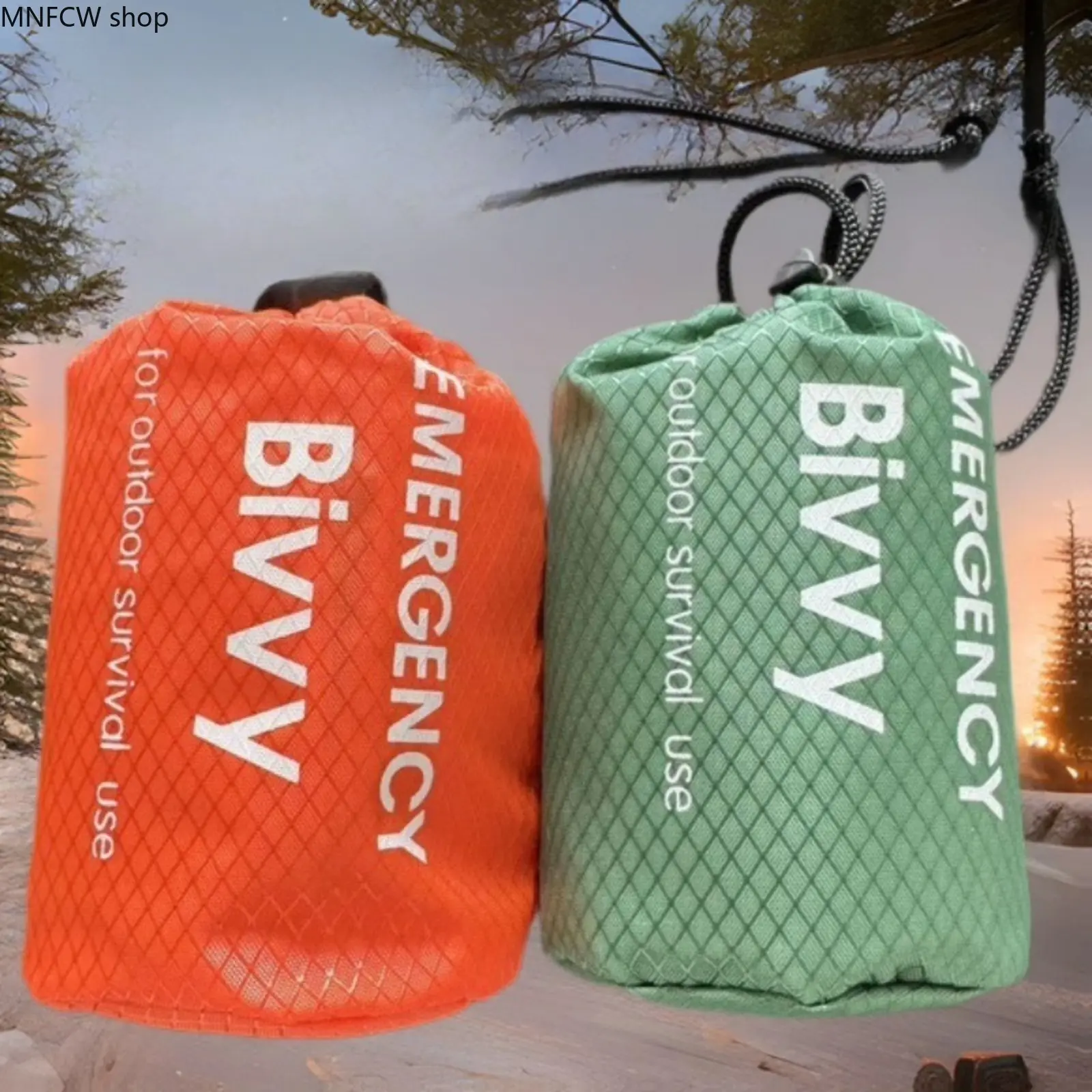 Unisex Camping Thermal Emergency Bivvy Bag - Portable, Incredibly Lightweight & Compact Rollup Survival Sack, Waterproof, Windproof, Reflective, Heat-Insulating Shield for Outdoor Emerg., Hiking
