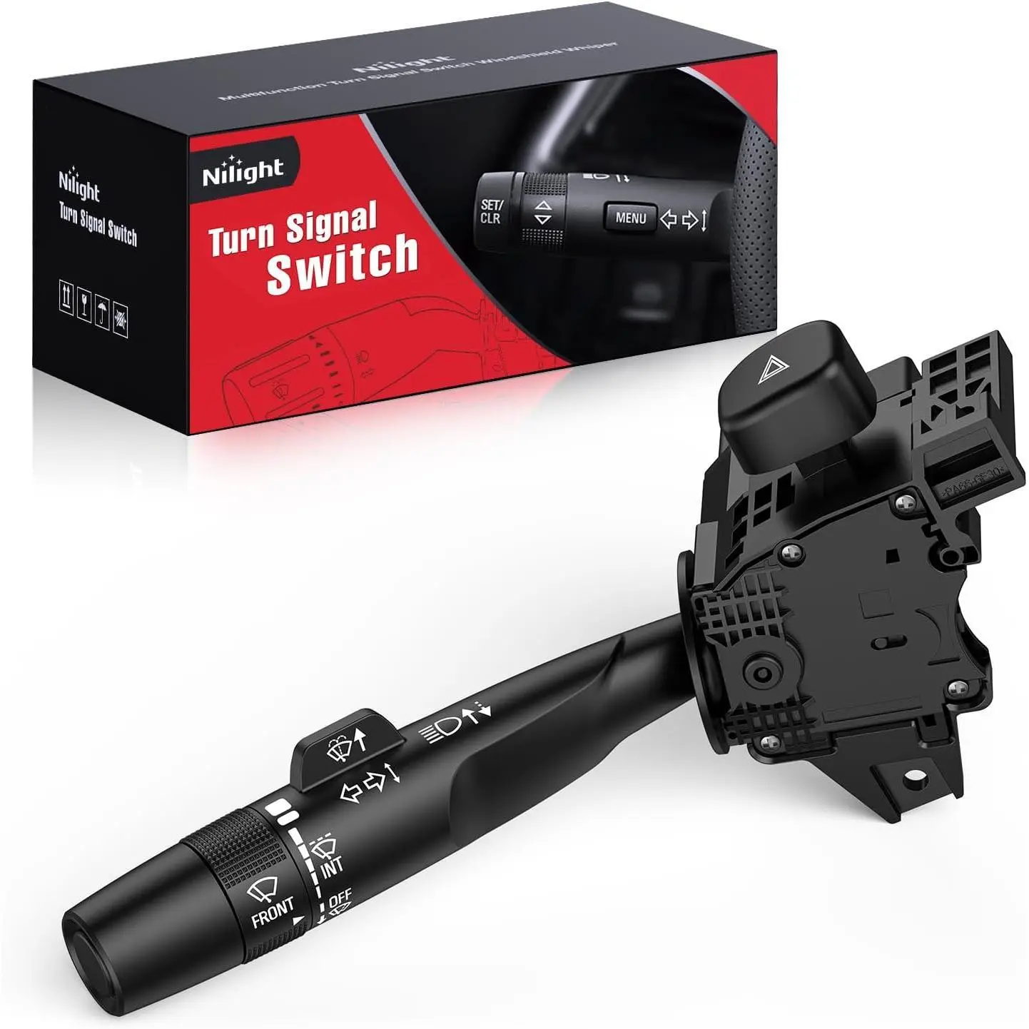 Nilight PP & ABS Turn Signal-Windshield Wiper Combination Switch, Easy-to-Install OEM-Design Auto Replacement Part, Compatible with 2014-2019 Chevy Silverado 1500/GMC Sierra 1500/2500/3500, 2015-2019 Silverado 2500/3500