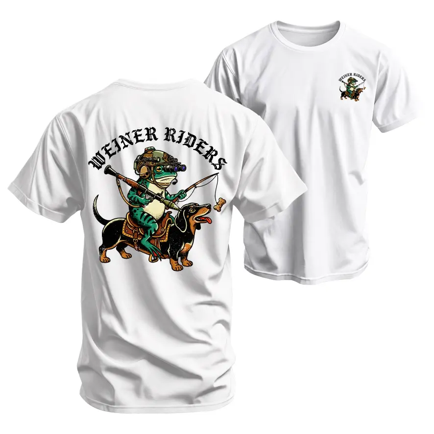 Unisex Weiner Riders Graphic T-Shirt, Casual Streetwear Short Sleeve Cotton Top with a Relaxed Fit, Shortsleeve