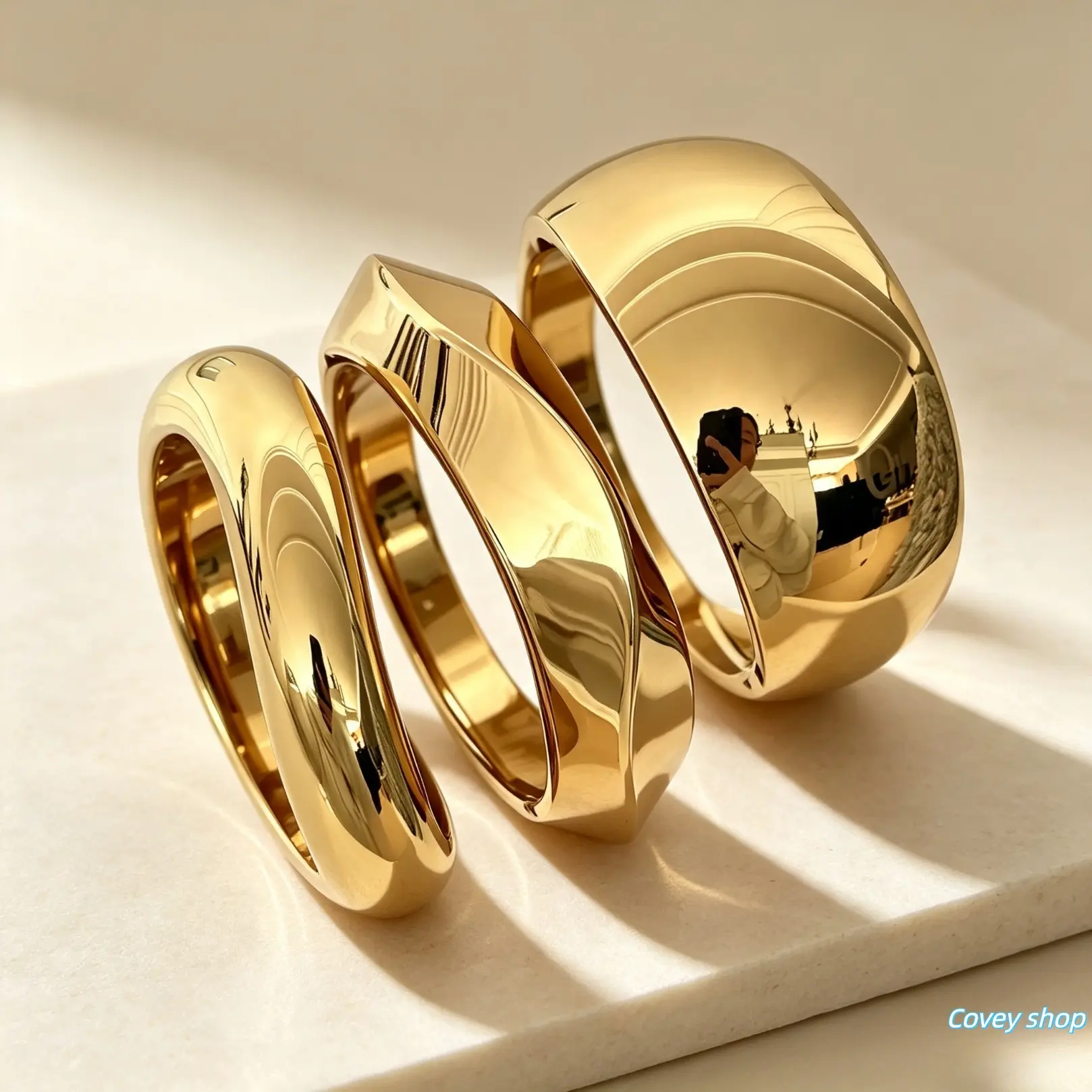 Women’s Elegant Irregular Geometric Cuff Bangle - Stackable Polished Gold-Plated Stacking Wear Bracelet, Minimalist Trendy Jewelry For Daily Outfits, Party Occasions