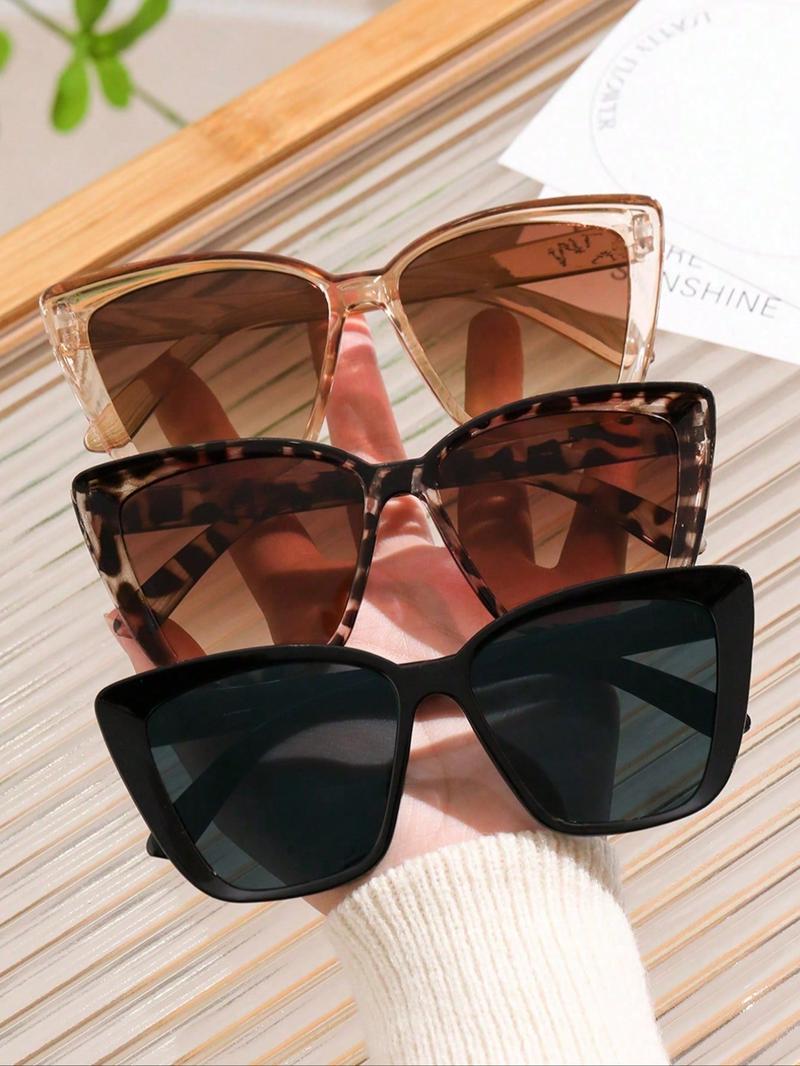 Women's Fashionable Leopard Pattern Sunglasses, Tortoiseshell Sunglasses, Trendy Casual Sunglasses for Everyday Use, Fashion Accessories for Outdoor Activities