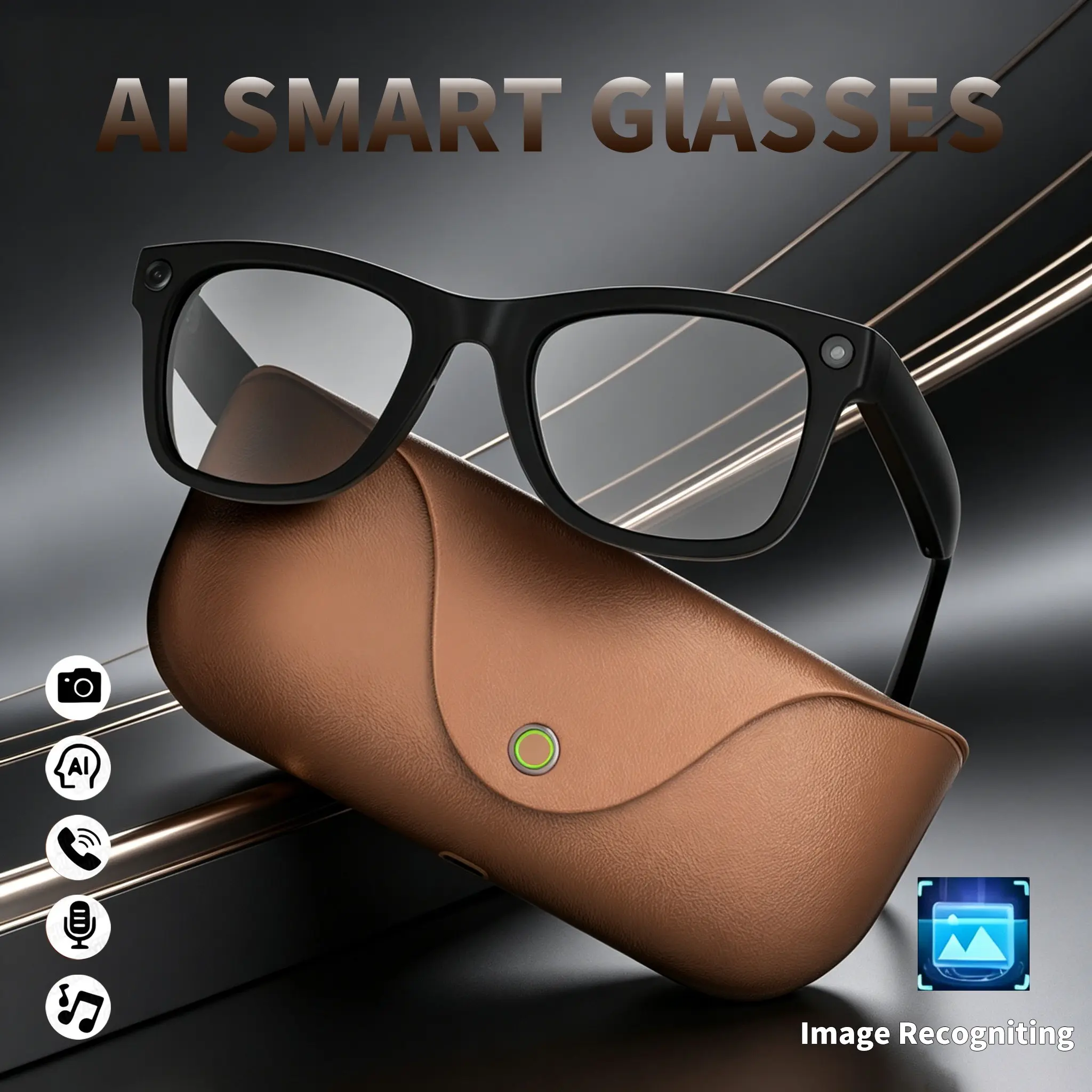 2026 New Ai Smart Glasses, Bluetooth-compatible Calling, Ai Chat Music Player, 8mp Camera, Video Recording, Ai Voice Assistant, Translation