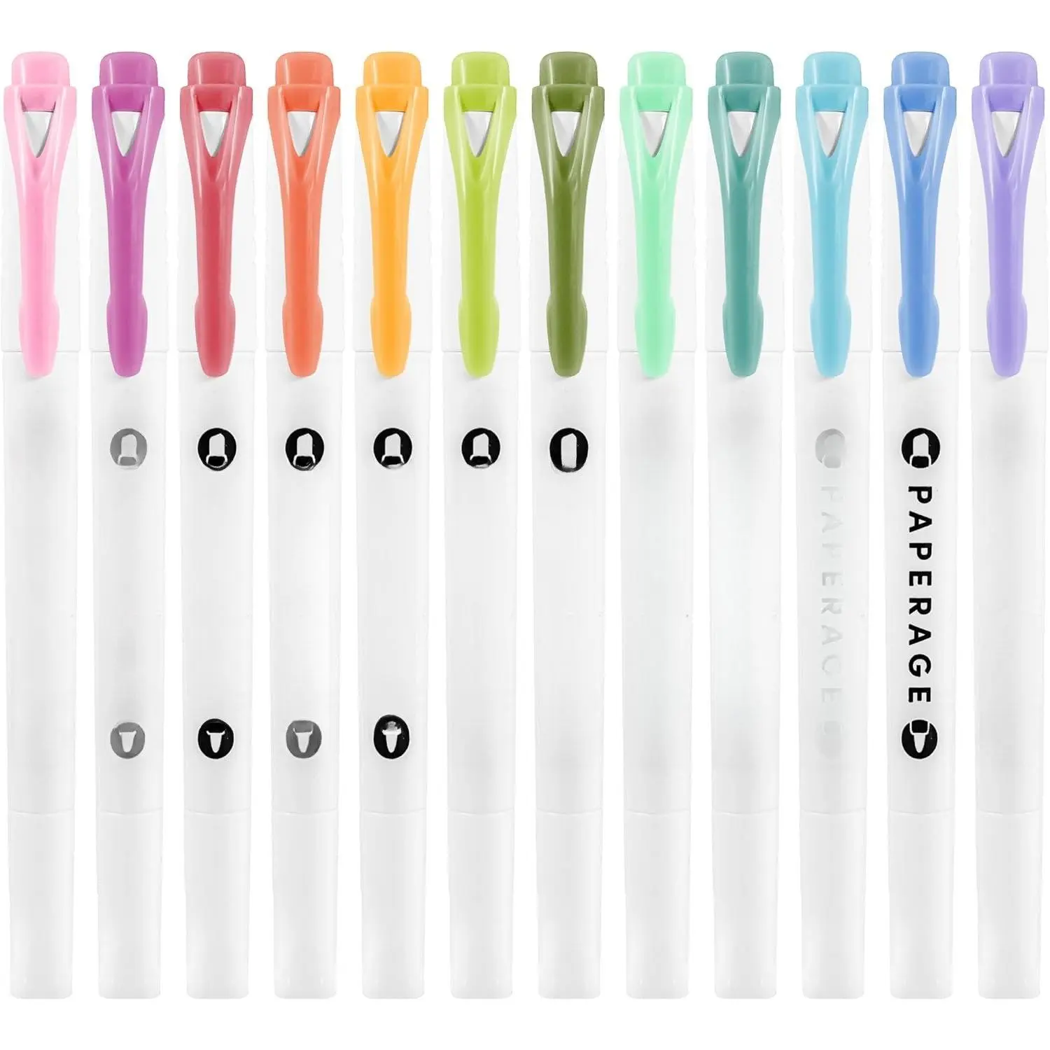 Pastel Double-Tip Highlighters with Translucent Ink, Broad & Fine Points, 12 Pack Highlighter Set for Highlighting, Students & Office Supplies, Journals & Notebooks