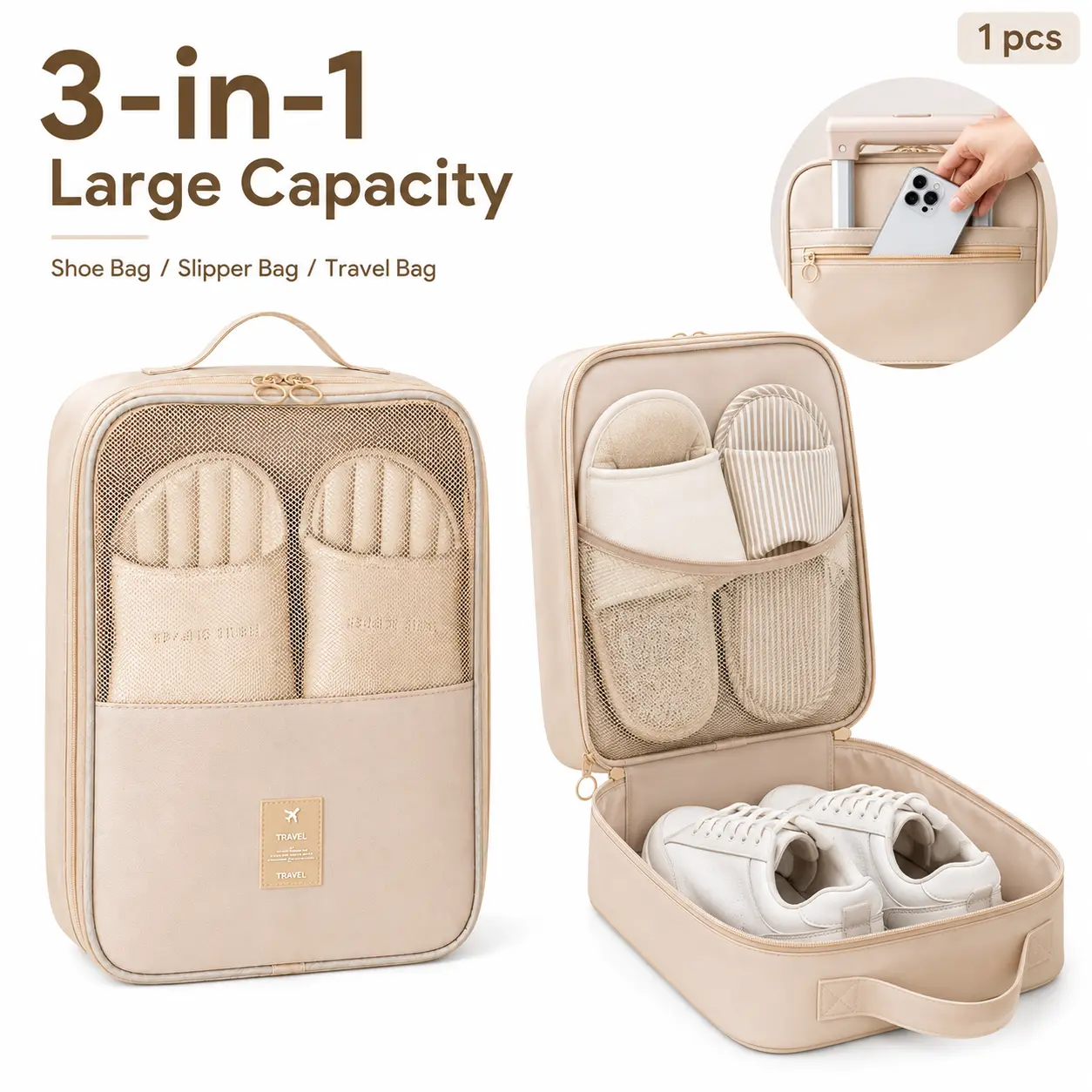 Foldable Travel Shoe Storage Bag Organizer, Compact Shoe Pouch for Home and Travel Essentials