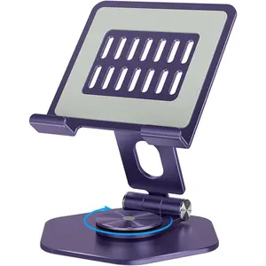 Tablet Stand for Desk, 360? Swivel iPad & Tablet Holder - Thickened Material & Foldable Desktop Mount for 5-12.9in Devices,