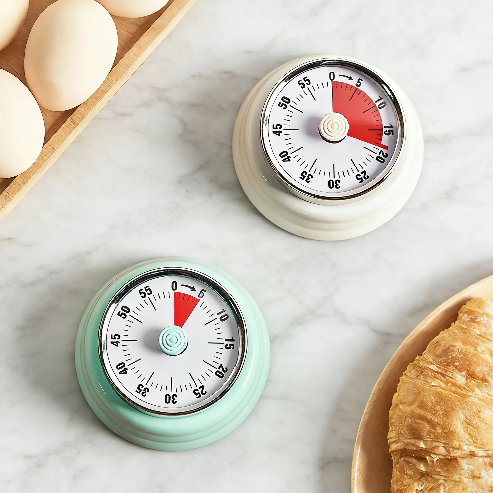 60 Minute Mechanical Visual Timer, Magnetic Countdown Timer with Red Time Display and Alarm, No Battery Kitchen Timer for Cooking, Studying, Classroom, Workouts, Meetings and Daily Time Management