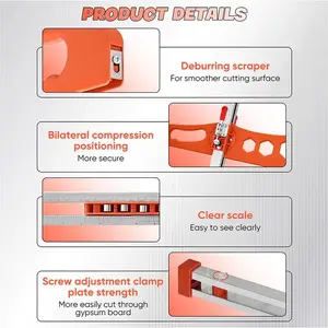 Drywall Cutting Tool Foldable Drywall Cutter for Wall Build Decoration Gypsum Board Cutting with 19 Wheels Orange Silver Design Scissor Precision