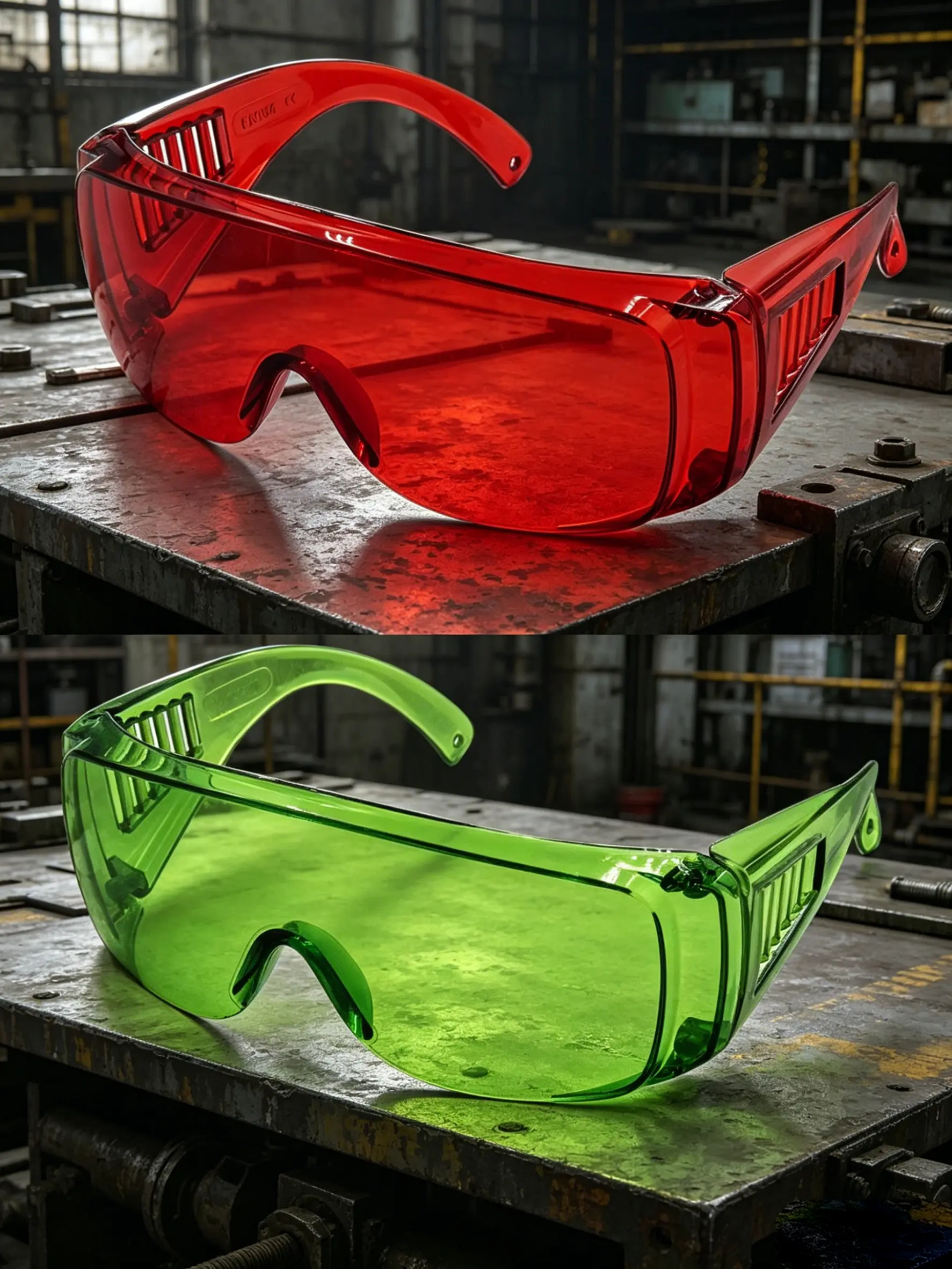 2 Pairs Pack One Piece Wrap Around Windproof Safety Glasses Set, Mixable Red/Green/Yellow/Blue Full Lens, Y2K Punk Trend Eyewear, Scratch Resistant Dustproof Goggles for Lab Cycling Outdoor | Xijie Store