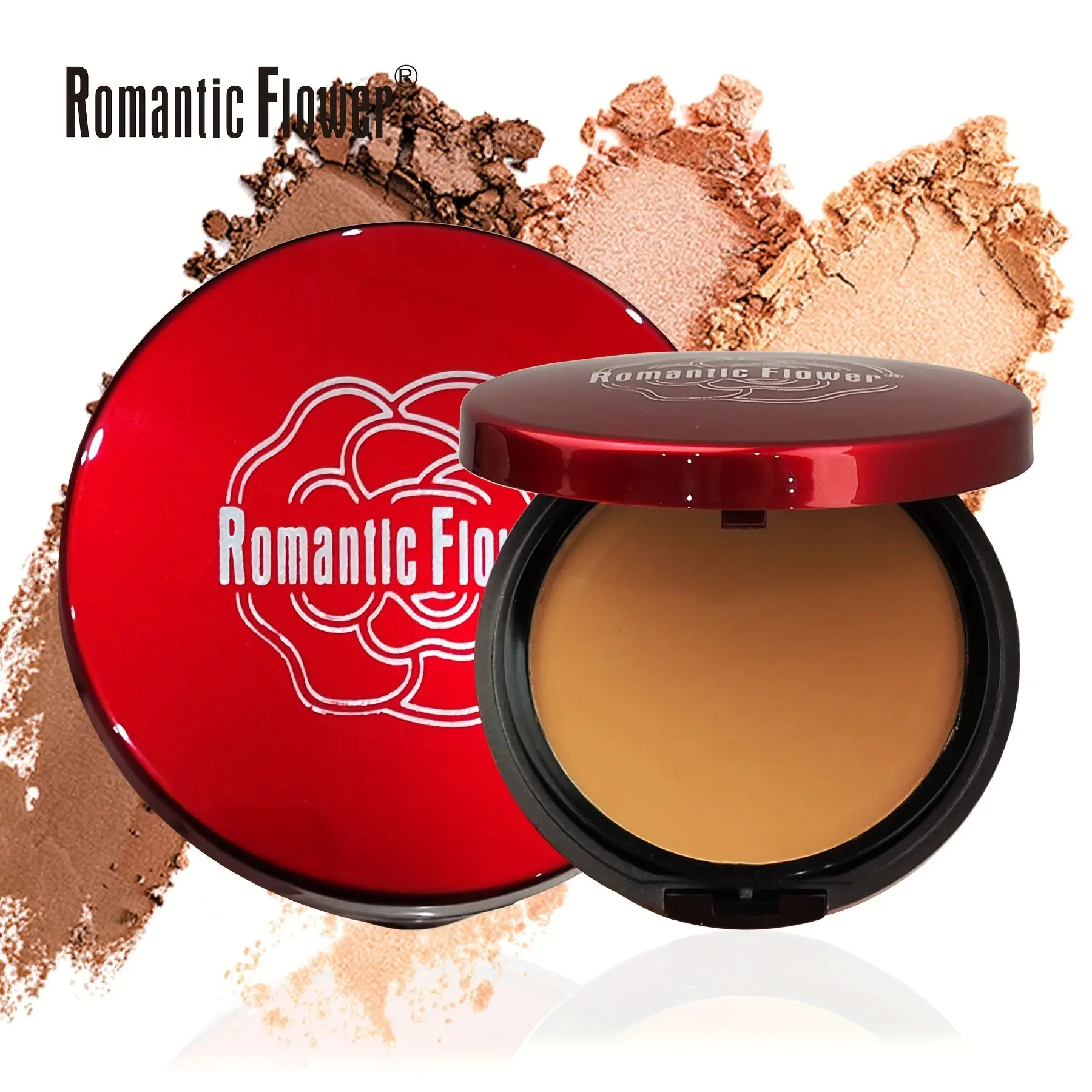 6 Shades Contour Powder Cake,Full Coverage Face Makeup Matte Nature Compact Press Powder, Matte Pressed Powder for Dark Skin, Matte Makeup Finish