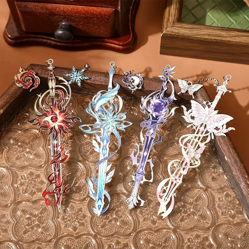 Eternal Sword Themed Bookmark Clip, Fantasy Element Sword-Shaped Design Metal Bookmark Gift for Birthday, Writer, Teacher, Friend, Book Club, Book Lover, Reader, Office, Home, Classroom