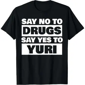 Oversized Graphic T-Shirt for Lesbian Anime Fans, Unisex 100% Cotton Breathable Top with Funny "Yes to Yuri" Print