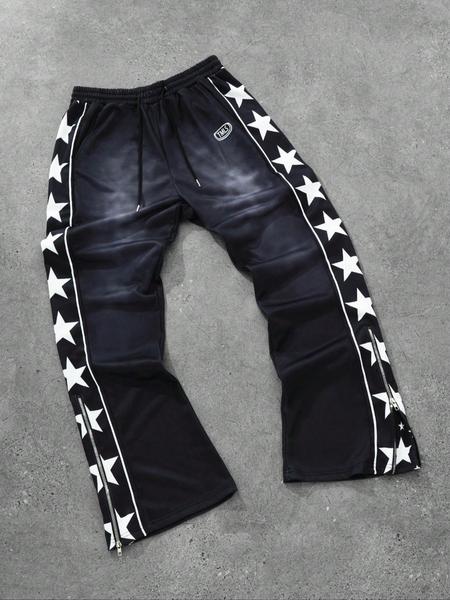 Men's Star & Letter Print Drawstring Waist Sweatpants, Casual Comfy Loose Jogger Pants for Daily Wear, Fashion Men's Bottoms for All Seasons, Casual Sports Trousers