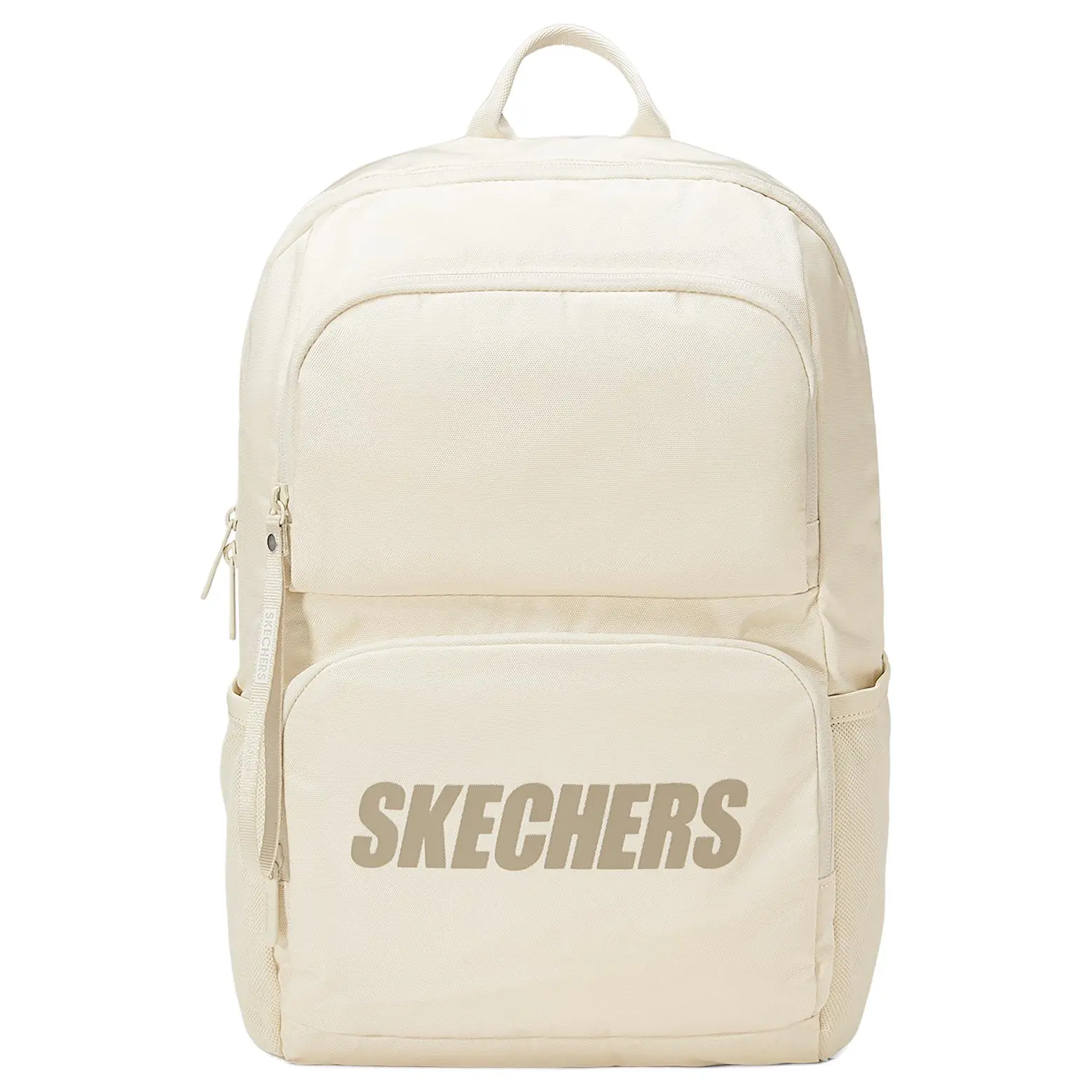 Skechers Minimalist Fashion Zippered Large-Capacity Backpack for Students and Outdoor Activities – Wrinkle-Resistant, Waterproof Fabric, Unisex Light Sand Yellow