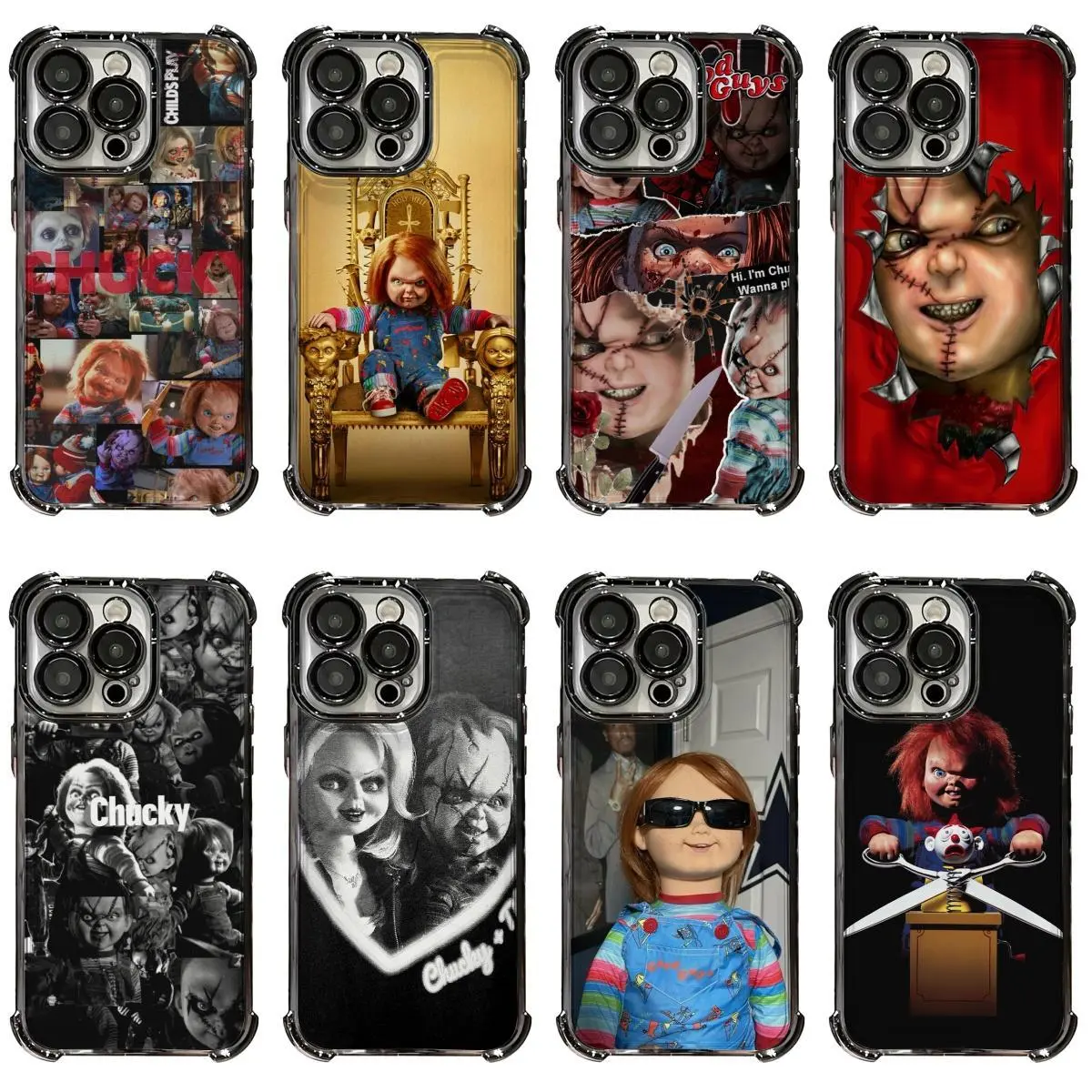 C-Chucky Doll Horror Movie For Phone Case For iPhone 17 16 15 14 13 12 11 Mini Pro Max Air X XR XSMAX & Samsung Galaxy S26 S25 S24 S23 S22 S21 FE Ultra Plus EDGE Anti-Drop anti-fall Transparent shockproof  TPU Smartphone  Soft Back Cover