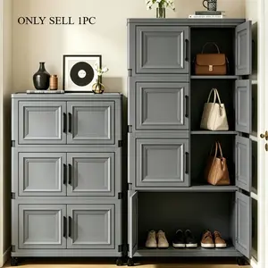 Large-capacity foldable and stackable storage boxes, floor-standing multi-tier wardrobe organizer storage cabinets with wheels, movable storage, clearance storage cabinets, crevice storage cabinets, space-saving designs, and magnetic suction doors