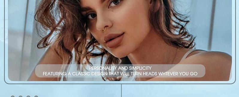 Jstyle 8 Pcs 16G 316L Surgical Steel Nose Rings Hoops Septum Rings Lip Rings Hypoallergenic Nose Clicker Ring Tragus Helix Cartilage Daith Rook Sleeper Earring Body Piercing Jewerly for Women Men