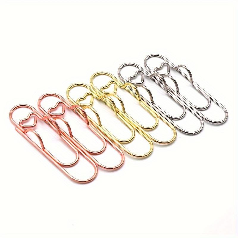 Random Color Metal Pen Clips, 6, 12 or 24pcs Cute Fixed Pen Holders and Paper Clips, Multifunctional Stationery Accessories for Journals and Notebooks