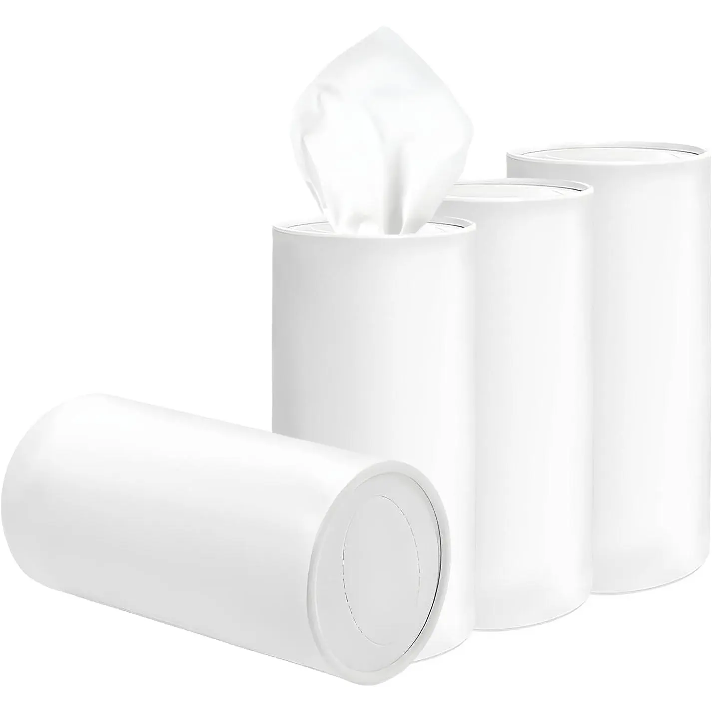 4 count  Tissue Holder, Round Tube  Tissues Box Stylish Cup Holder Decor with Facial Tissues, Portable Cylinder Refillable Paper Napkin Container for   Office (Black)