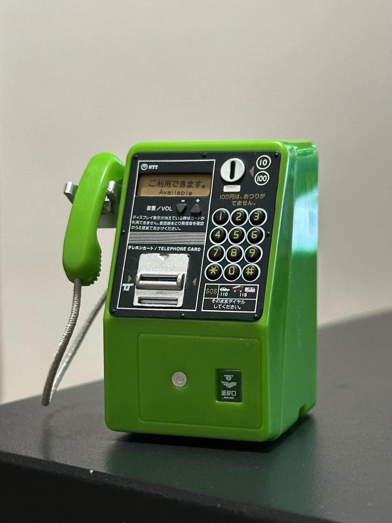 Miniature NTT Telegraph & Telephone Japan Style Mini Public Phone Model Gashapon DIY Accessories Dollhouse Decoration Loose Item