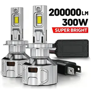 200000lm H4 Canbus LED Headlight Bulb, 300w, Compatible with H7, H11, H1, 9005, Hb3, Hb4, Turbo Car Auto Headlights, 12V/24v