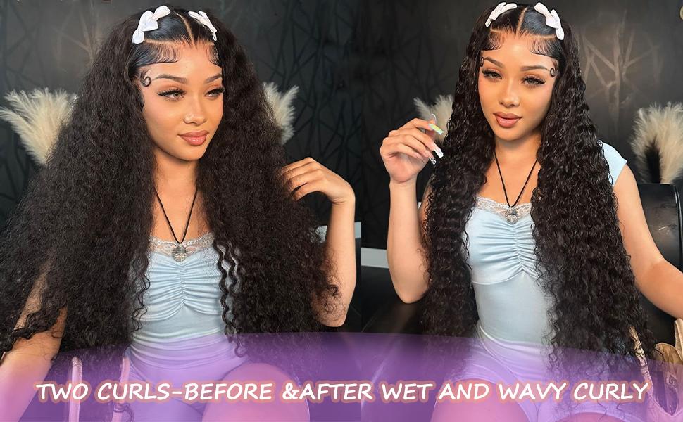 Bling Hair Deep Wave 13x6 Wigs 13x4 13x6 Hd Transparent Lace Frontal Wigs Human Hair Curly Wigs For Women Pre Plucked Natural Hairline 180% Density