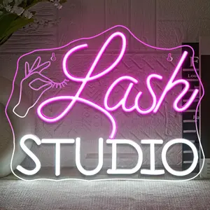 Neon Sign Lash Room Light, Adjustable LED Wall Decor, USB Powered, Ideal for Spa, Beauty Salon, Barber Shop, Lash Tech Gift