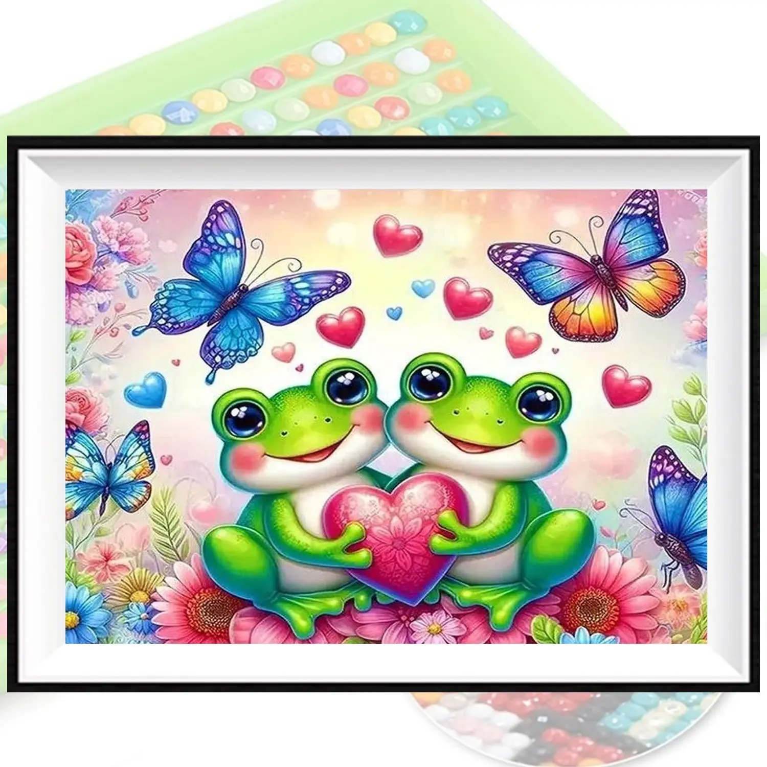 Frog Pattern Easy DIY Diamond Arts Colorful Painting Kit without Frame, DIY 5D Diamond Arts Colorful Painting Kit, Wall Art Decor for Home Bedroom