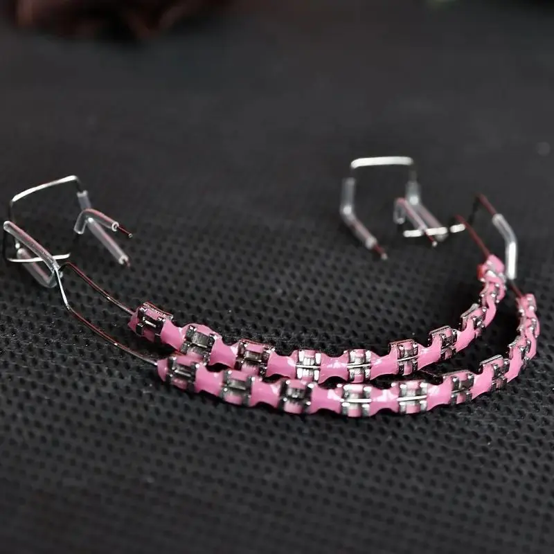 Colorful Stainless Steel Tooth Braces Piercing Body Jewelry No Glue Non Damaging Metallic Finish Perfect For Halloween Party Cosplay Costume Accessories Safe And Gentle On Teeth No Harm To Oral Tissue Reusable Fashionable Body Piercing Decoration For