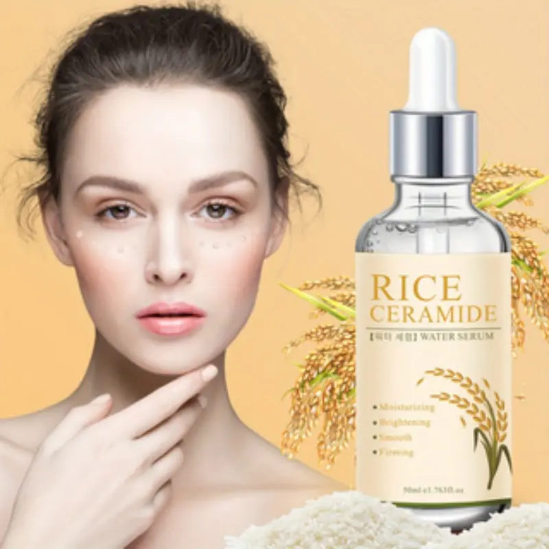 Rice Essence Serum with Niacinamide and Ceramides, Tightens Pores, Hydrates, Brightens Skin, Smooths and Elasticizes