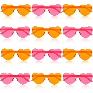 12 Pcs Pink Orange Party Sunglasses Bulk Bachelorette Sunglasses Plastic Orange Pink Summer Decorations for WomenGift.