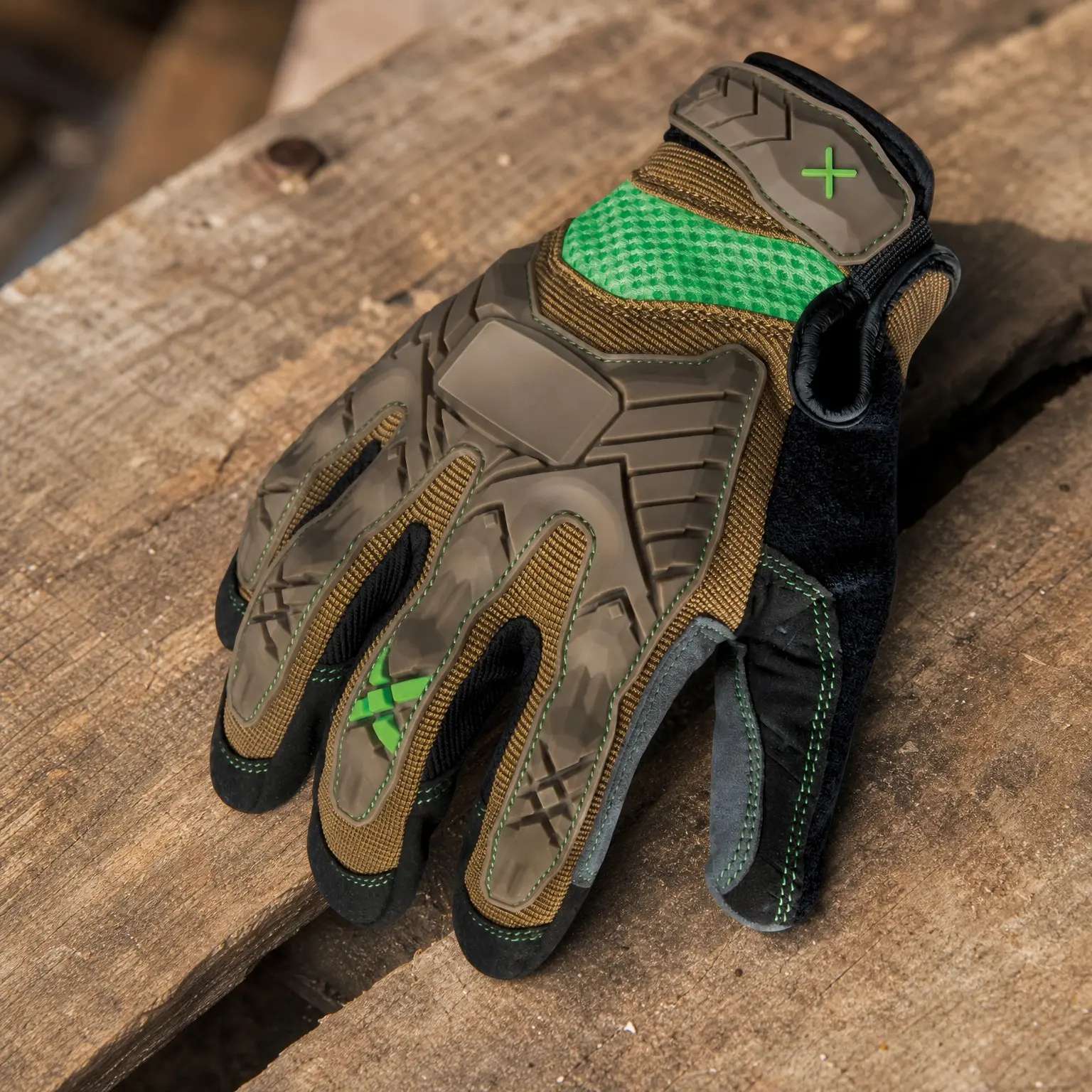EXO Motor Impact Gloves with TPR Impact Protection, Work Gloves, 1 Pair, Brown