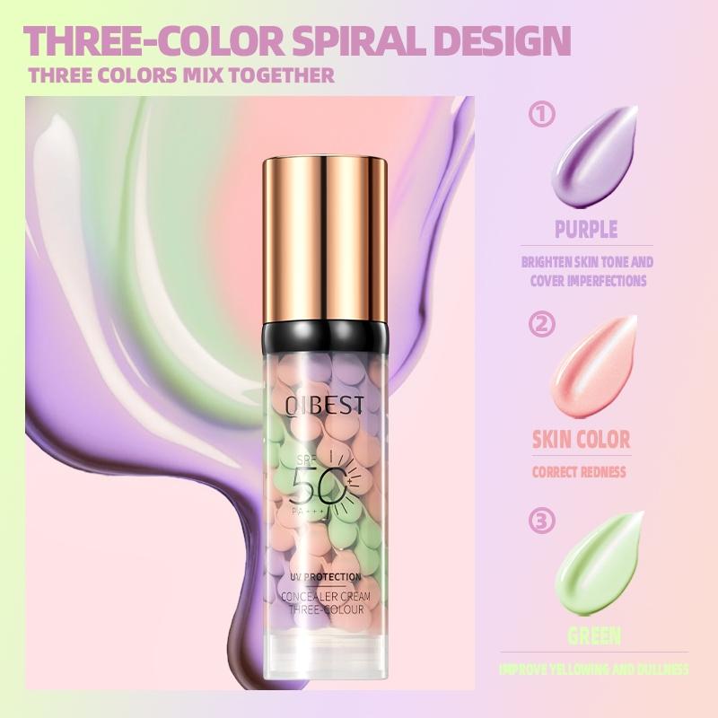 Isolation Cream Three Colors Protection, Even Skin Tone Makeup Base Brightening Primer Concealer, Isolation Cream for Flawless Look, Daily Makeup