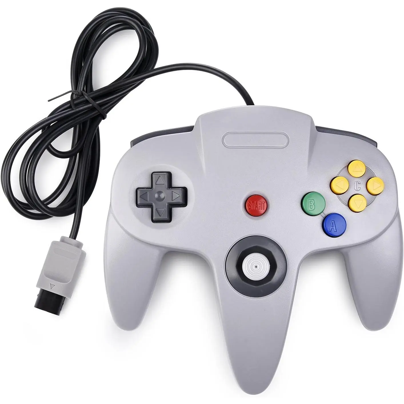 Classic N64 Controller, Retro N64 Wired Remote Joystick Gamepad Controller Compatible with  N64 System Video Console Gray