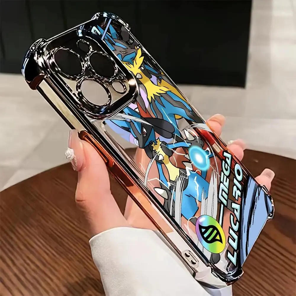 Pokémon Cartoon TPU Smartphone Casing - Shockproof, Transparent Soft Gel Cover for Handheld Cellphone Devices, Compatible with iPhone 16,15,14,13,12,11 Pro Max,X,XR,XS Max,8,7 Plus