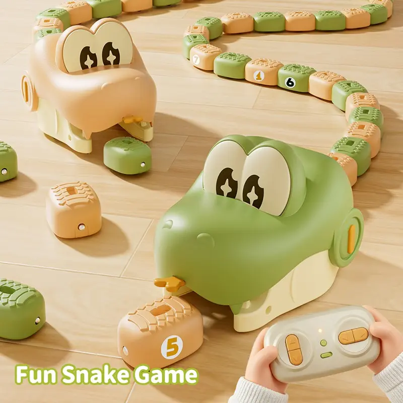 Magnetic Eating Snake Remote Control Car Toy For Boys Dual Player Battle Greedy Bean Children's Birthday Gift