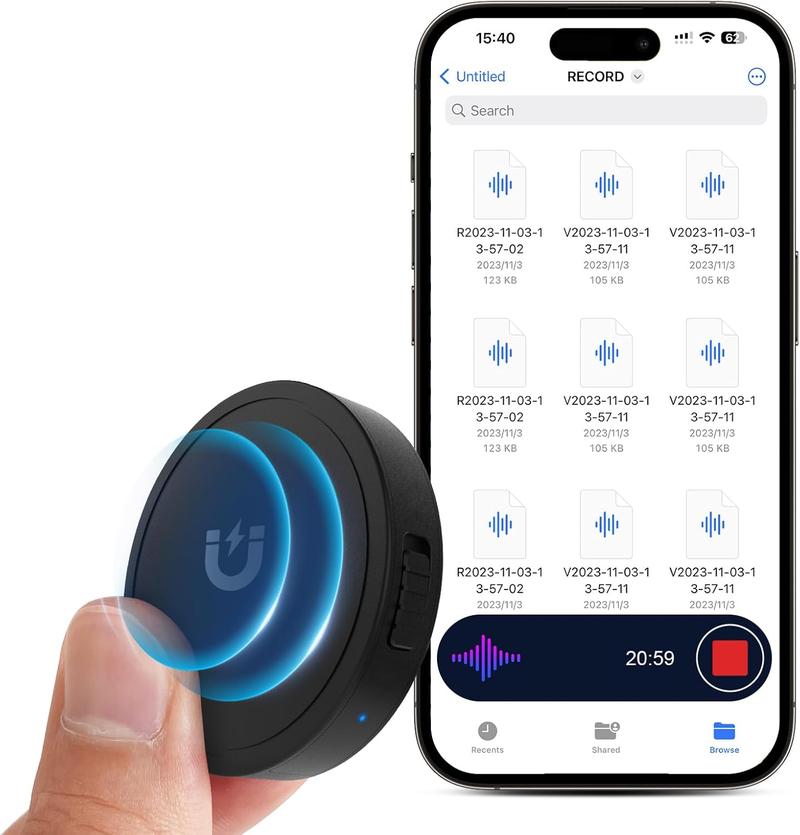 132G (9800 Hour) Voice Activated Recorder - Voice Recorder with AI-Intelligent Triple Noise Reduction, Portable Audio Recorder for Work, Lectures, Meetings[100H Continuous Recording Device],Smart Voice Recorder with Screen Display